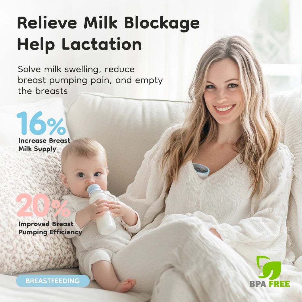 MAMIJOY Wearable Electric Breast Pumps 4 Modes 12 Levels Portable Hands Free Breast Pump Silent Comfort With 19/24mm Flange EB26