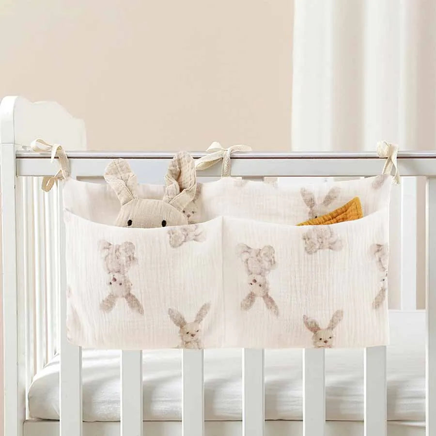 2 Pocket Baby Bed Storage Bags Bedside Hanging Urine Bag Baby Toy Bag Baby Cart Diaper Hanging Bag Baby Bed Storage Bag