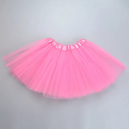 Girl Elastic Ballet Dancewear Tutus Mini Skirt For Birthday Party Dance 3 Layer Tulle Tutu Skirt for Kids Princess 2-8Y Girls