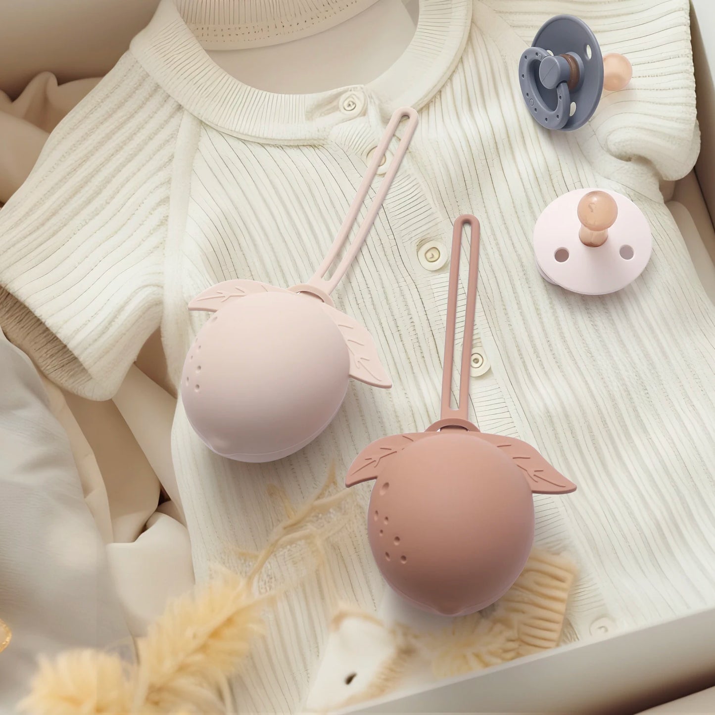 1pcs Baby Silicone Pacifier Storage Case, One-Piece Design Lemon Pacifier Container, Silicone Portable Pacifier Cover Pouch Box