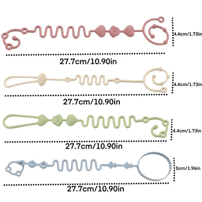 4PCS Baby Pacifier Chain with 2 Clips, Bottle Chain, Adjustable Silicone Pacifier Chain Or Teether Toy, Baby Bottle Chain, Food