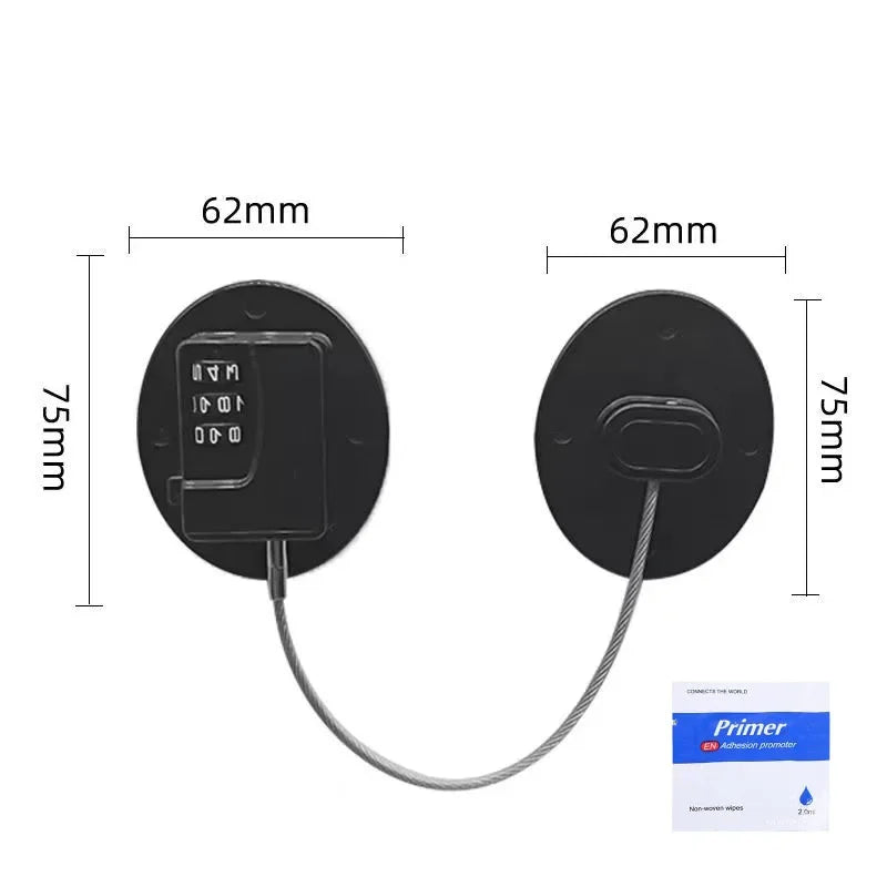 1 Pcs Child Safety Lock Cabinet Fridge Door Lock Stainless Steel Cable Protection Kids Baby Home Window Lock Strong Fix  מנעול