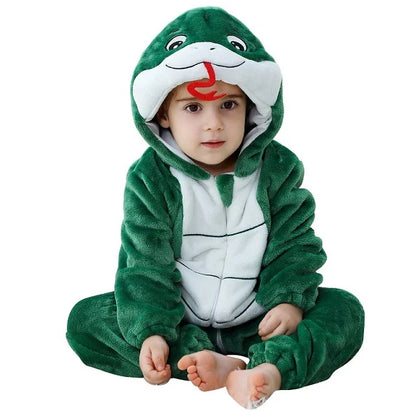 MICHLEY Carnival Winter Baby Rompers Hooded Flannel Cosplay Toddler Infant Clothes Bodysuits Jumpsuit Costume For Girl Boy