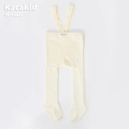 Xmas Baby Girl Boy Stocking 0-24M Infant Toddler Knit Tights Newborn Suspender Tights Pantyhose Solid High Waist Overall Legging