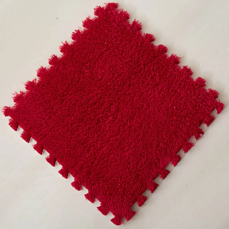 Soft Plush Warm Carpet Baby Play Mat Baby Bedroom Patchwork Carpet EVA Foam Interlocking Sports Floor Tiles Baby Warm Game Mat
