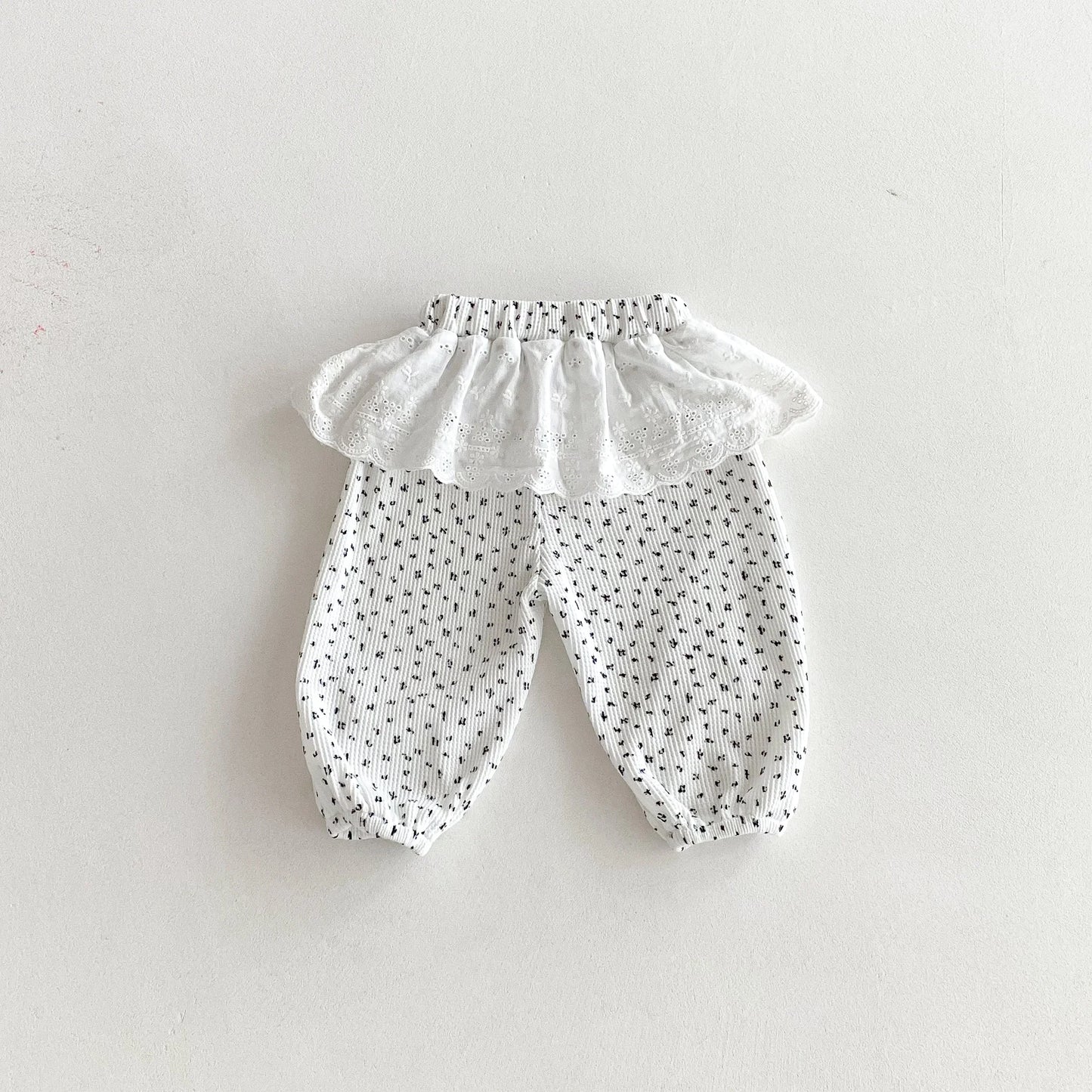Autumn baby girls' leggings, Korean-style infant and toddler long pants, 0-3 years old children's clothing, outerwear floral cur