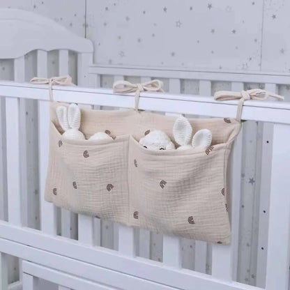 2 Pocket Baby Bed Storage Bags Bedside Hanging Urine Bag Baby Toy Bag Baby Cart Diaper Hanging Bag Baby Bed Storage Bag