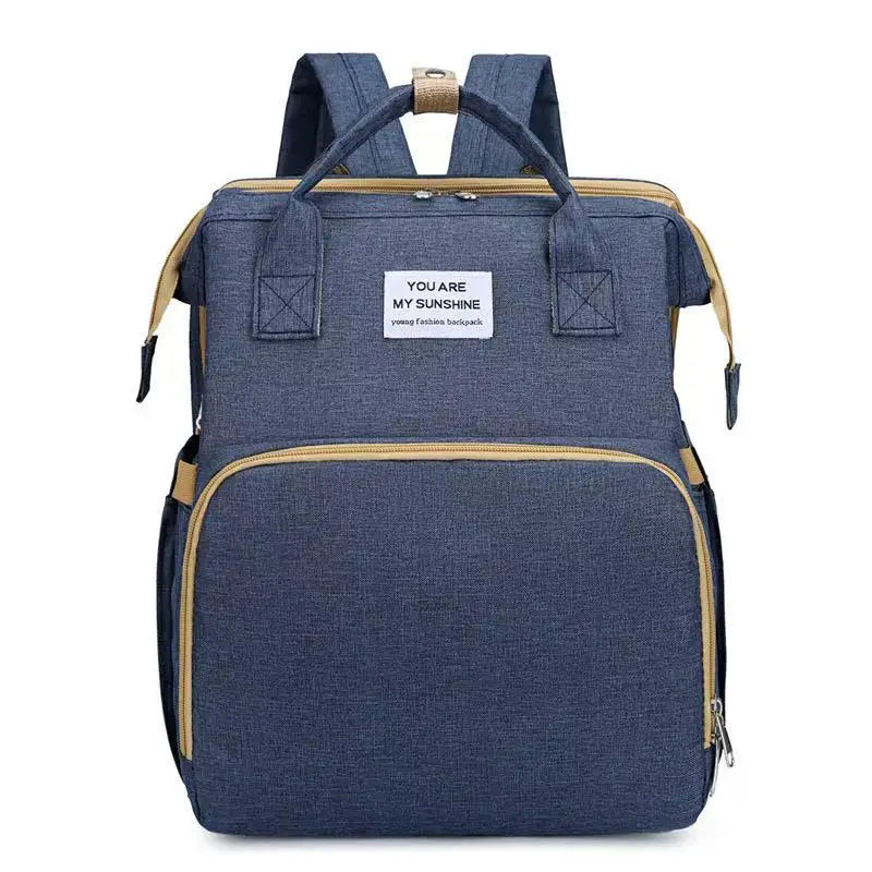 Folding Mommy Bag Lightweight Portable Folding Crib Bed Large-capacity Baby Backpack Female Mommy Outting Bag Mummy Bag