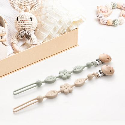 1pcs Baby Silicone Pacifier Chains, Flower  Anti Loss Adjustable Pacifier Holder For Newborn, Suitable For Baby Toy Products