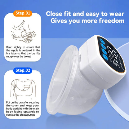 MAMIJOY  Portable Double-sided Wearable Smart Breast Pump Silent Powerful Suction Electric Breast Pump For Baby BPA Free