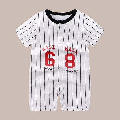 Newborn Clothes Cute Cartoon Dinosaur Tiger Shark Lion Print Strap Comfortable Summer Boys Girl 0-18 Short Sleeved Baby Jumpsuit