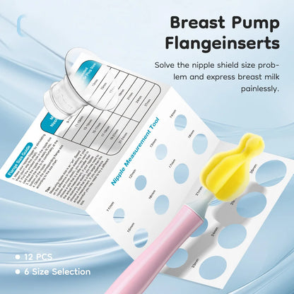 MAMIJOY Silicone Flange Inserts for Breast Pumps Electric Breast Pumps Nipple Tunnel Narrow Connector 13/15/17/19/21/24mm Flange