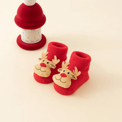 Christmas Soft Newborn Kids Socks Christmas Tree Santa Claus Red Baby Girls Boys Warm Socks 0-3years Children Sock Xmas Gifts