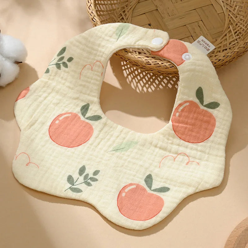 Cotton Gauze Baby Bib Babies Accessories Newborn Baby Apron Feeding Bib 6 Layer Muslin Burp Cloths Kids Saliva Towel New Born