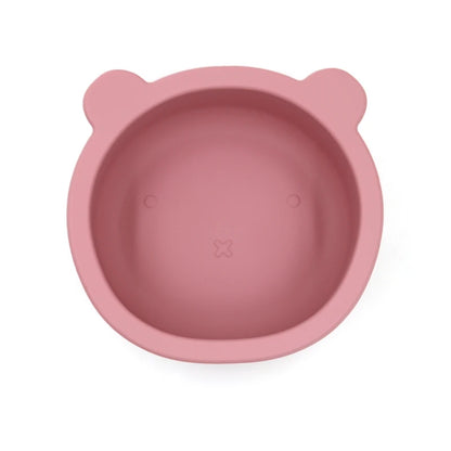Bear shaped baby feeding bowl sauction silicone boy girl tableware cute cartoon 300ml