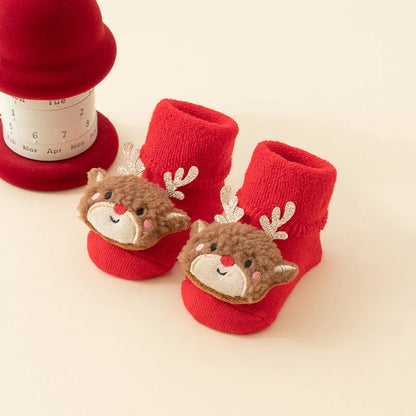 Christmas Soft Newborn Kids Socks Christmas Tree Santa Claus Red Baby Girls Boys Warm Socks 0-3years Children Sock Xmas Gifts