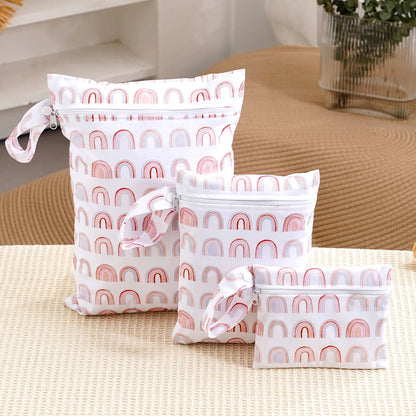 3PCS Recycled Fabric Waterproof Wet Dry Bag Portable Diaper Bag Sanitary Storage Bag