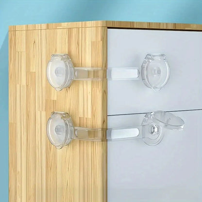 5pcs Clear Safety Drawer Locks, Fridge - Secure & Easy-to-Install Transparent Design, Childproofing Essentials|Safety Locks