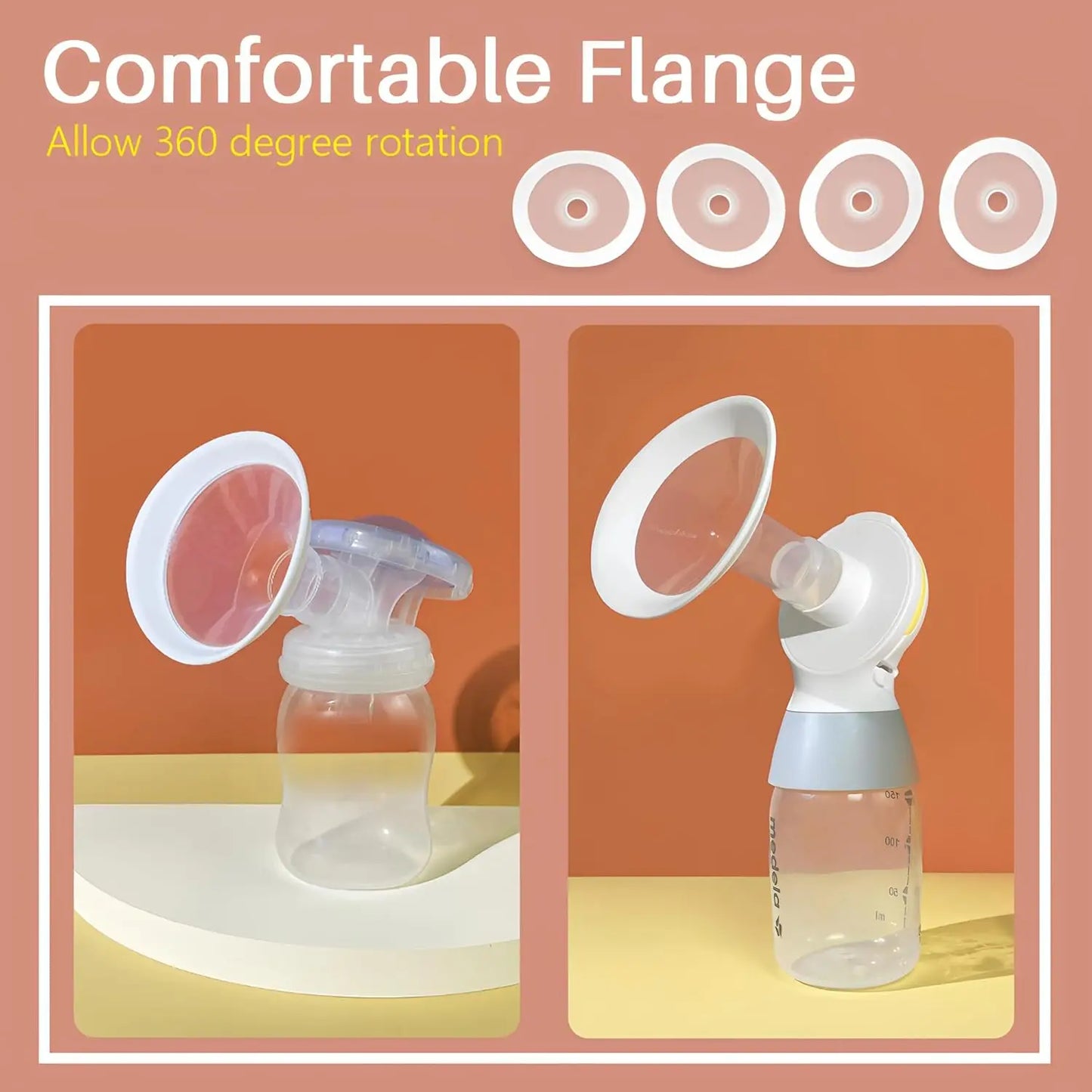 BPA Free Silicone Pad Flange Compatible with Medela Breast Pump Parts, Replace Flanges Accessories for Spectra Pump Parts