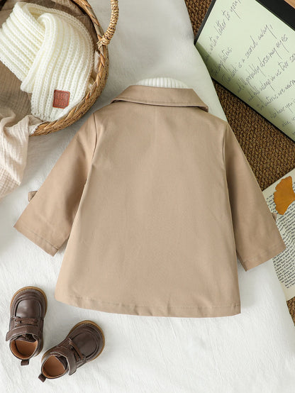 2025 New Fashion Baby Boys Trench Coat Autumn/Winter Jacket Long Sleeve Baby  Double breasted  Cardigan Clothes For 1-3Y