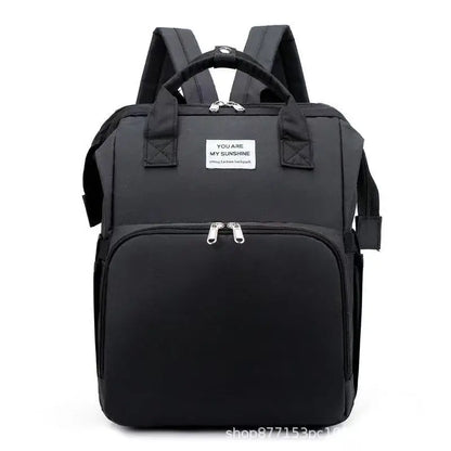 Folding Mommy Bag Lightweight Portable Folding Crib Bed Large-capacity Baby Backpack Female Mommy Outting Bag Mummy Bag