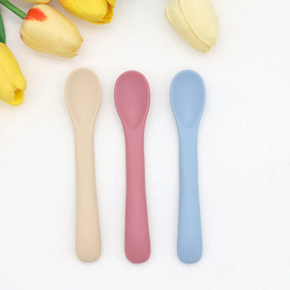 3pcs Baby Silicone Soft Spoon Gadgets Feeding Bebe Baby Items Baby Food Tiny Spoon