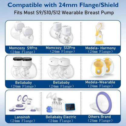 Flange Inserts 12/13/14/15/16/17/18/19/20/21/22mm Compatible with Momcozy/XIMYRA/Spectra/Medela/MY-376/YOUHA 24mm Shield/Flanges