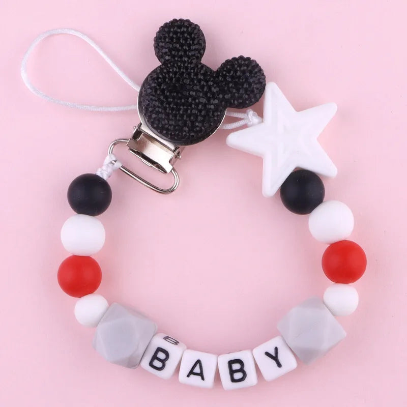 Baby Pacifier Clips Holder Chains Silicone Pacifier Chain Clips Baby Teething Chain Gift