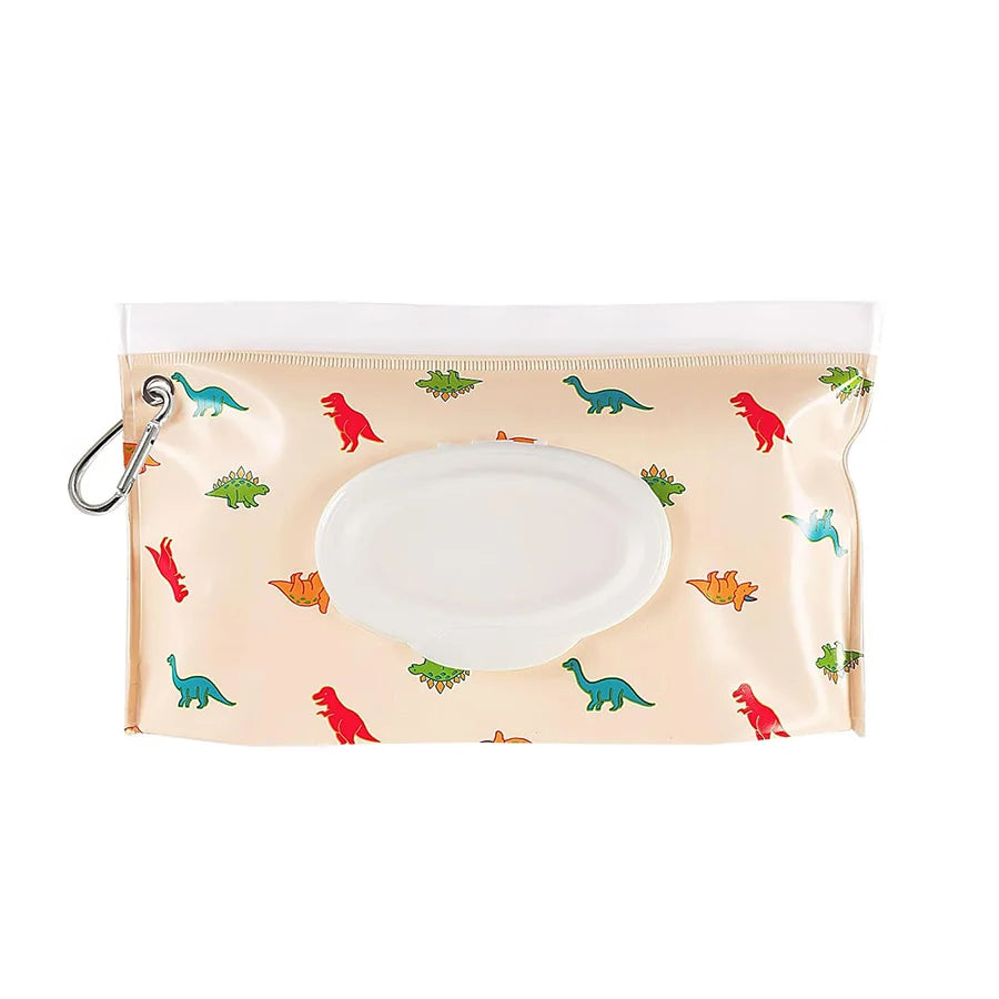 Baby Wet Wipe Pouch EVA Flip Cover Tissue Box Cute Snap-Strap Refillable Wet Wipes Bag Outdoor Useful Baby Stroller Accessory