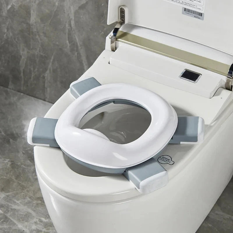 3 in 1 Travel Toilet Seat Foldable Blue Children Potty With Bags Baby Pot Portable Silicone Baby Potty Training Seat