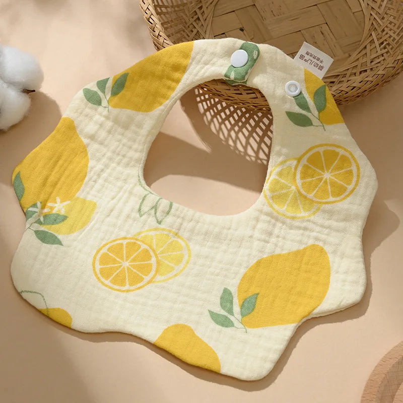 Cotton Gauze Baby Bib Babies Accessories Newborn Baby Apron Feeding Bib 6 Layer Muslin Burp Cloths Kids Saliva Towel New Born