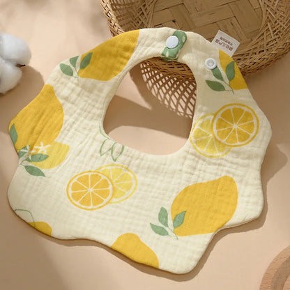 Cotton Gauze Baby Bib Babies Accessories Newborn Baby Apron Feeding Bib 6 Layer Muslin Burp Cloths Kids Saliva Towel New Born