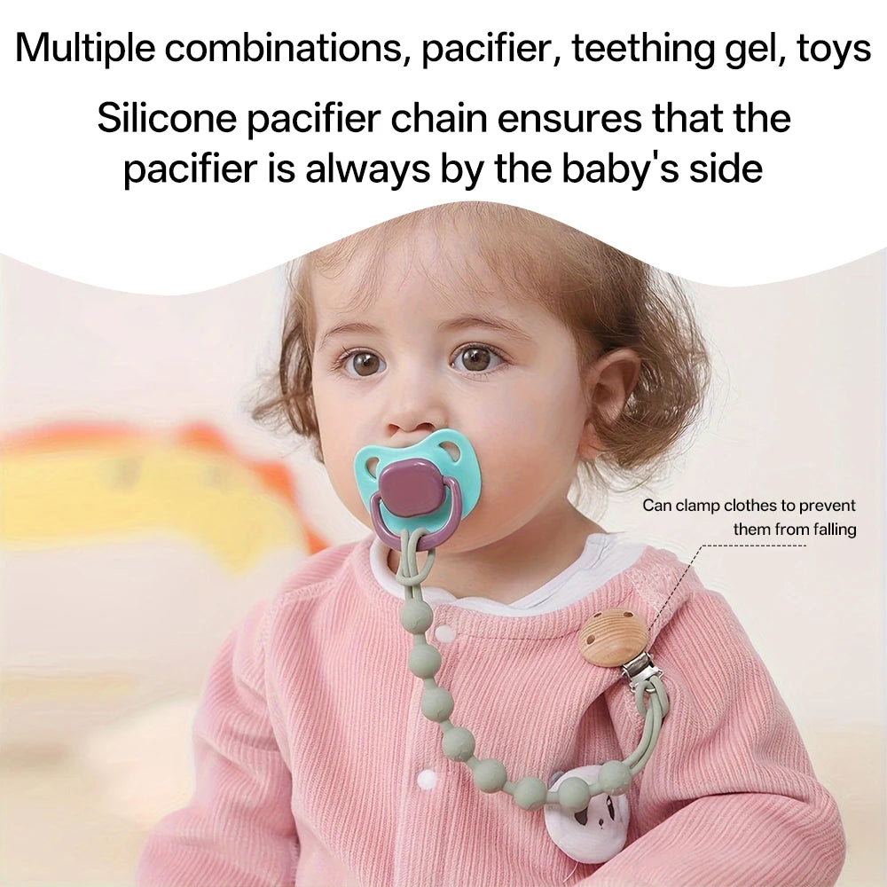 Baby food grade silicone pacifier clip - anti fall baby pacifier clip without bisphenol A cute animal design