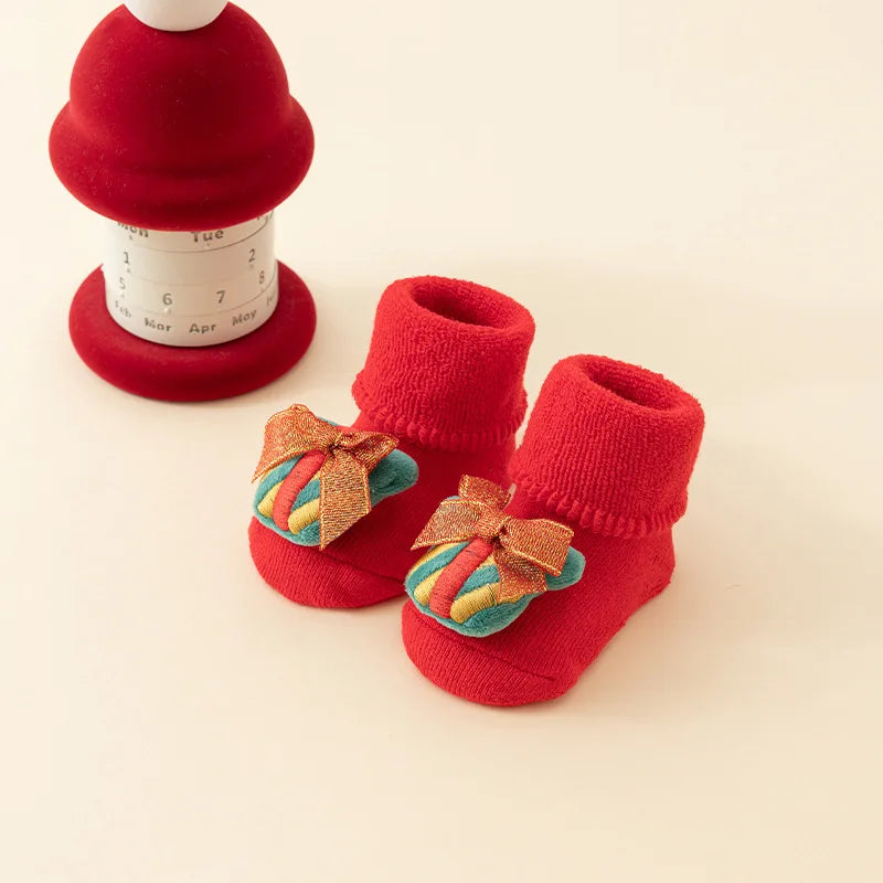 Christmas Soft Newborn Kids Socks Christmas Tree Santa Claus Red Baby Girls Boys Warm Socks 0-3years Children Sock Xmas Gifts