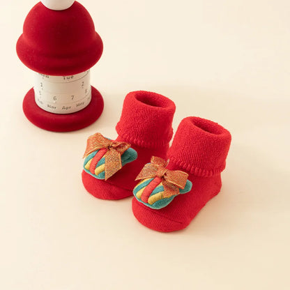 Christmas Soft Newborn Kids Socks Christmas Tree Santa Claus Red Baby Girls Boys Warm Socks 0-3years Children Sock Xmas Gifts