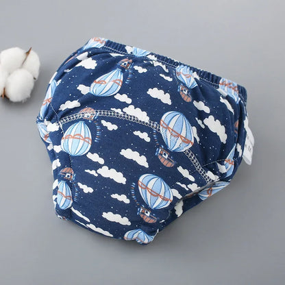 Reusable Soft Cotton Baby Breathable Diapers Pee Shorts Toddler Potty Training Pants Underwears for Boys & Girls