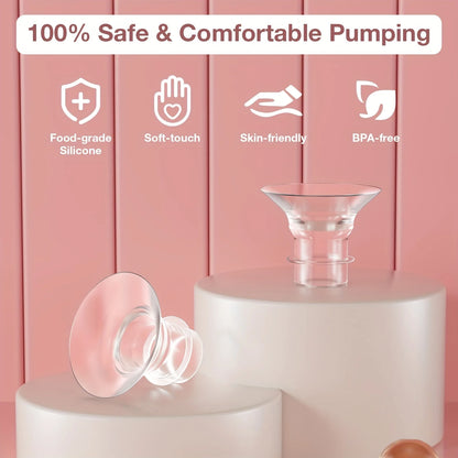 Flange Sizing Kit with 10PCS Flange Inserts 13/15/17/19/21mm, Nipple Measurement Tool, Silicone Breast Pump Flange Insert Kit